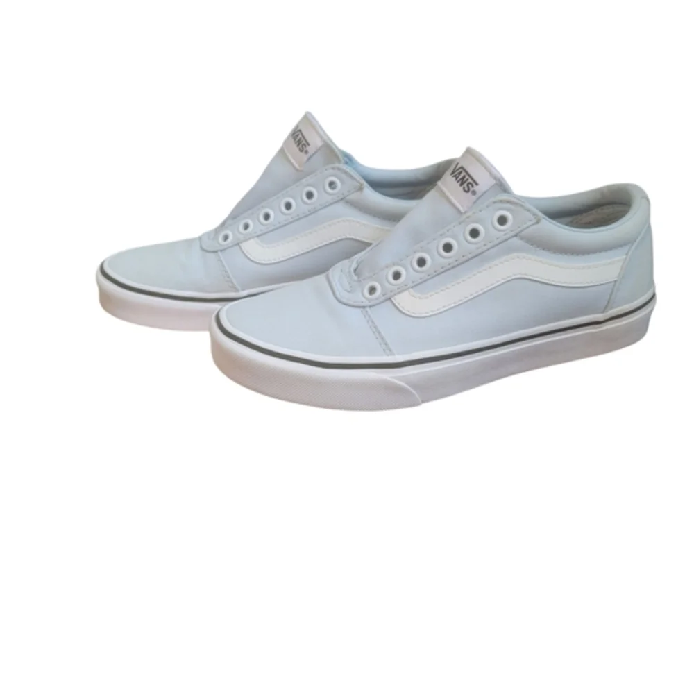Vans Sneakers Low Top Light Baby Blue Womens Size 6.5‎ (No Laces)